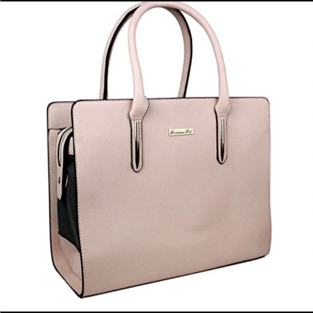 Light pink nude pet dog carrier purse